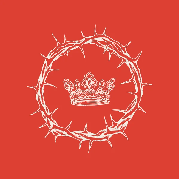 Easter banner with a crown of thorns and a crown — 스톡 벡터