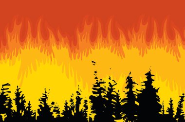 Vector poster on the theme of forest fires and wildfires