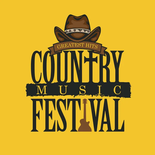 Poster vettoriale per un festival di musica country — Vettoriale Stock