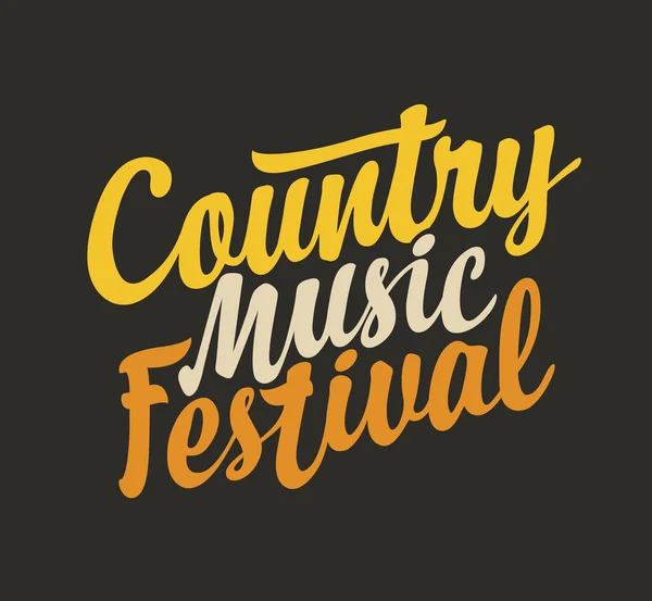 Lettering calligrafico vettoriale per il festival di musica country — Vettoriale Stock