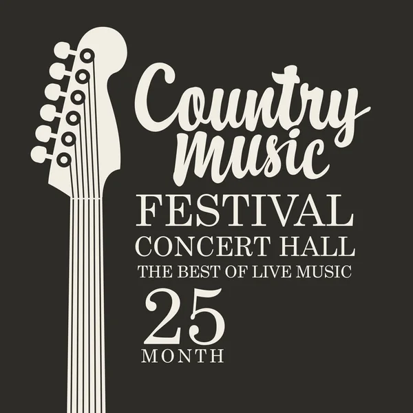 Poster vettoriale per il festival di musica country — Vettoriale Stock