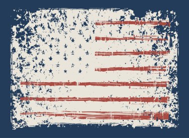 Grunge tarzında Amerikan bayrağı taşıyan vektör bayrağı