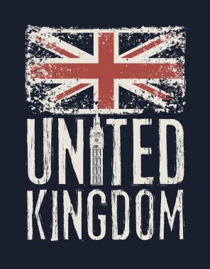 İngiliz bayrağıyla Büyük Britanya yazıtları