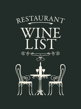İki kişilik masalı restoran için vektör şarap listesi