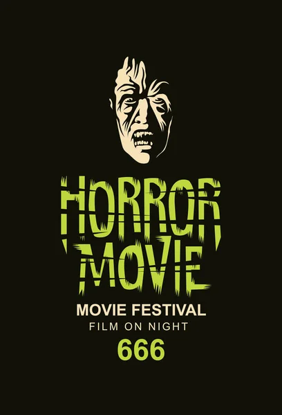 Plakat wektorowy festiwalu horrorów, straszne kino — Wektor stockowy