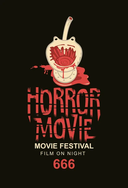 Plakát k děsivému filmu, hororový filmový festival — Stockový vektor