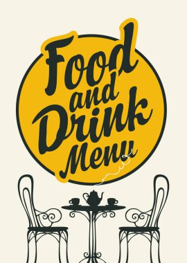 İki kişilik yemek ve içecek menüsü.