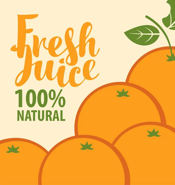 Banner vetorial ou rótulo para suco de laranja fresco —  Vetores de Stock