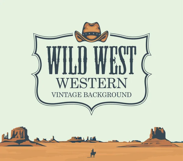 Vector Banner Het Thema Van Het Wilde Westen Met Cowboyhoed — Stockvector