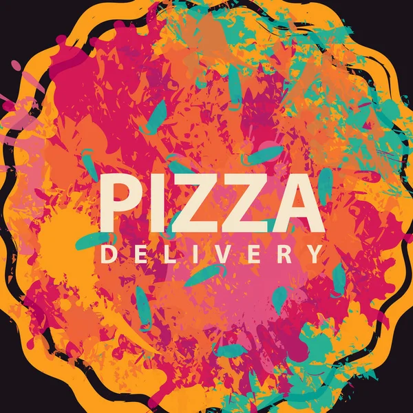 Vector Banner Theme Pizza Delivery Decorative Illustration Abstract Image Pizza — Stock Vector