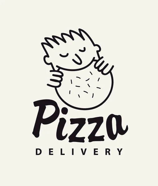 Bannière Logo Vectoriel Pour Une Pizzeria Avec Inscription Livraison Pizza — Image vectorielle