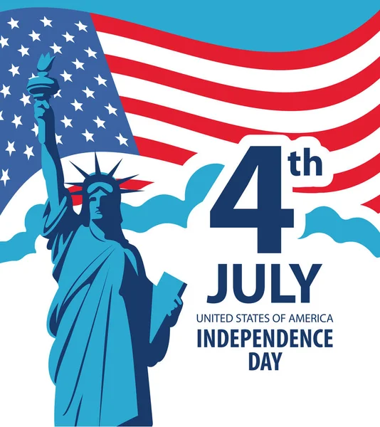 Banner Vetorial Sobre Tema Dia Julho Dia Independência Dos Eua —  Vetores de Stock