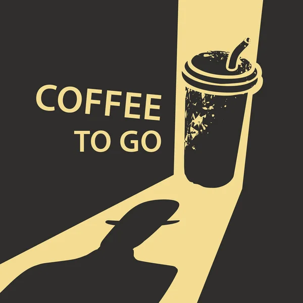 Banner Vectorial Sobre Tema Del Café Con Inscripción Coffee Ilustración — Archivo Imágenes Vectoriales