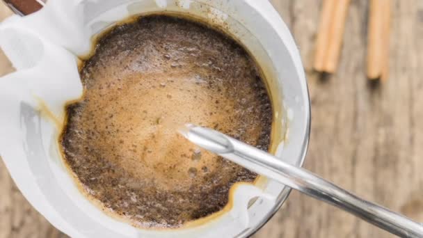 Pour Coffee Cinemagraph Pour Coffee Brewing American Style — Stock video