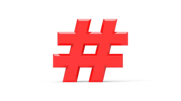 Hashtag Red center screen 3d