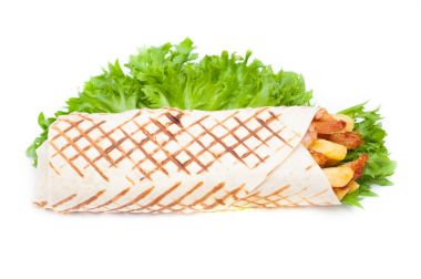 Kaydırılan bir shaurma, oryantal bir gıda