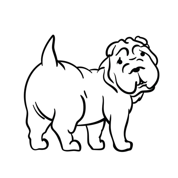 Cão desenhado em estilo tinta — Vetor de Stock