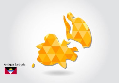 Geometrik poligonal stil vektör antigua Barbuda Haritası. Düşük Poli antigua Barbuda Haritası. Renkli Polygonal antigua Barbuda beyaz arka planda - vektör çizim eps 10 şeklinde göster.