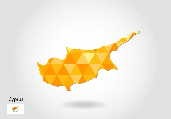 Геометрическая Полигональная Векторная Карта Кипра Низкая Карта Кипра Цветная Многоугольная — стоковый вектор