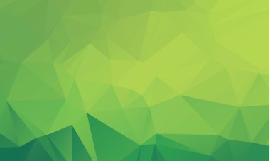Açık yeşil vektör çokgen çizimi, üçgenlerden oluşur. İşiniz için üçgen tasarım. Origami tarzında gradyan ile yaratıcı geometrik arkaplan