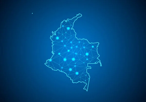 Escamas Abstractas Trama Punto Sobre Fondo Oscuro Con Mapa Colombia — Archivo Imágenes Vectoriales