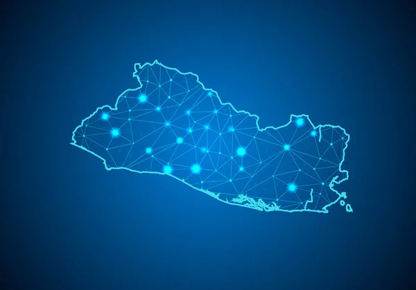 Escalas Abstractas Trama Puntos Sobre Fondo Oscuro Con Mapa Salvador — Archivo Imágenes Vectoriales
