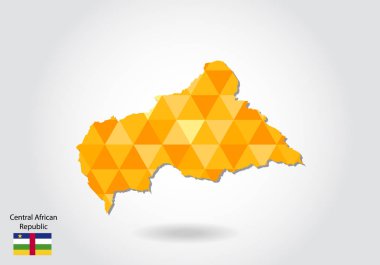 Merkez Africanrepublic geometrik poligonal stil vektör harita. Düşük Poli Haritası Merkez Africanrepublic. Renkli Polygonal beyaz arka planda - vektör çizim eps 10 merkez Africanrepublic şeklinde göster.