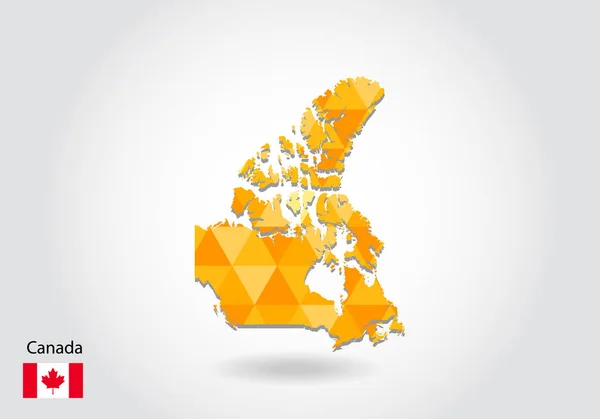 Mapa Vetorial Geométrico Estilo Poligonal Canadá Mapa Poli Baixo Canadá — Vetor de Stock