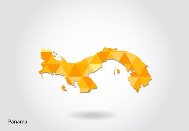 Geometrik poligonal stil vektör harita Panama. Düşük Poli Panama Haritası. Renkli Polygonal Harita Panama şeklinde beyaz arka planda - vektör çizim eps 10.