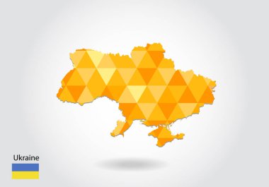 Geometrik poligonal stil vektör Ukrayna Haritası. Düşük Poli Ukrayna Haritası. Renkli Polygonal harita Ukrayna şeklinde beyaz arka planda - vektör çizim eps 10.