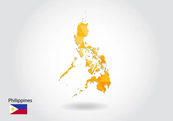 Mapa Vetorial Geométrico Estilo Poligonal Das Filipinas Mapa Poli Baixo —  Vetores de Stock