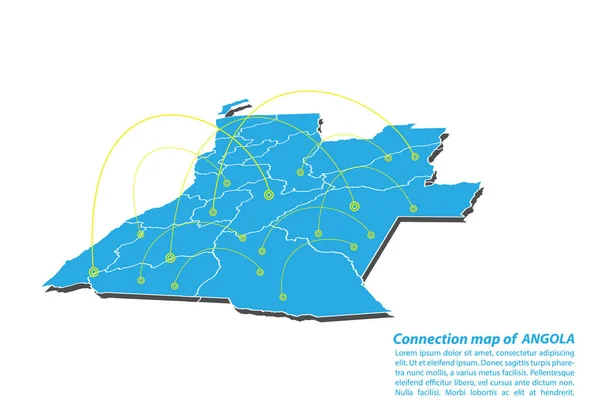앙골라의 네트워크 디자인 최고의 인터넷 시리즈에서 앙골라 사업의 포인트와 Infographic — 스톡 벡터