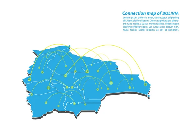 Moderno Bolivia Conexiones Mapa Diseño Red Mejor Concepto Internet Bolivia — Vector de stock
