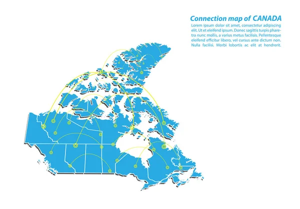 Moderní Kanady Mapa Připojení Sítě Design Nejlepší Internet Koncept Podnikání — Stockový vektor