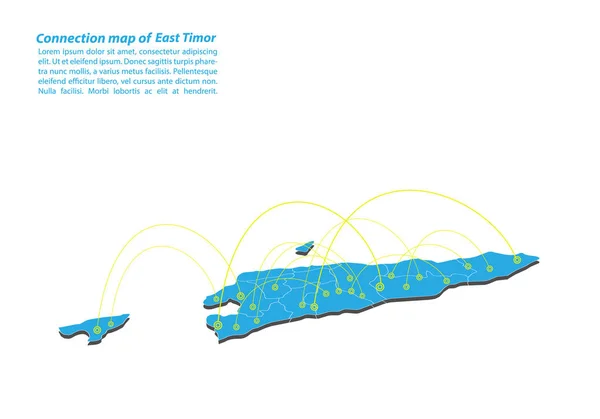 Modern Doğu Timor Harita Bağlantıları Tasarımı Iyi Internet Kavramı Doğu — Stok Vektör