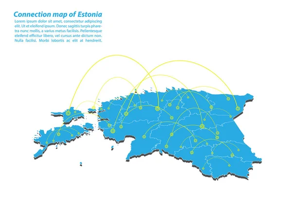 Moderne Estonie Carte Connexions Conception Réseau Meilleur Concept Internet Estonie — Image vectorielle