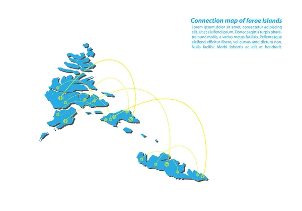 Modern Faroe Islands Map Connections Network Design Best Internet Concept —  Vetores de Stock