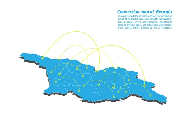 Moderna Georgiens Karta Anslutningar Nätverk Design Bästa Internet Begreppet Georgien — Stock vektor