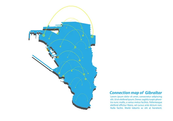지브롤터의 네트워크 디자인 최고의 인터넷 시리즈에서 지브롤터 사업의 포인트와 Infographic — 스톡 벡터