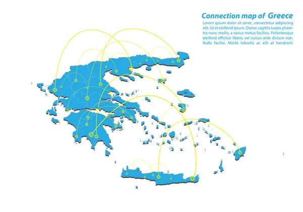 Moderne Van Griekenland Kaart Verbindingen Netwerk Ontwerp Beste Internet Concept — Stockvector