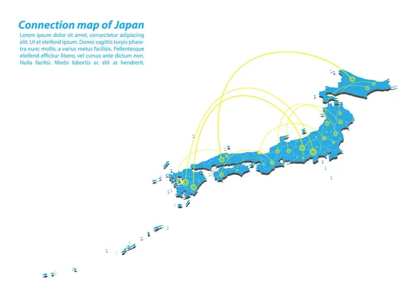 Moderno Japão Mapa Conexões Rede Design Melhor Conceito Internet Japão —  Vetores de Stock