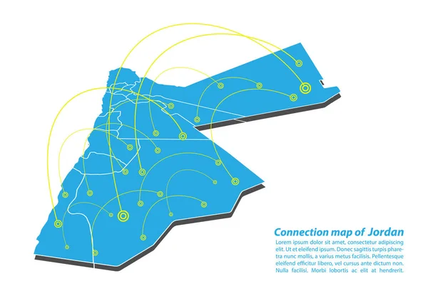 Ürdün Modern Harita Bağlantıları Tasarımı Iyi Internet Kavramı Jordan Harita — Stok Vektör