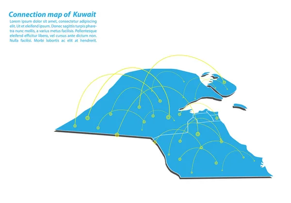 쿠웨이트의 네트워크 디자인 최고의 인터넷 시리즈에서 쿠웨이트 사업의 포인트와 Infographic — 스톡 벡터