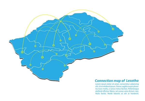 Modern Lesothiskt Karta Anslutningar Nätverk Design Bästa Internet Begreppet Lesotho — Stock vektor