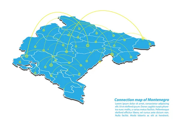 Moderní Černé Hory Mapa Připojení Sítě Design Nejlepší Internetové Pojmu — Stockový vektor