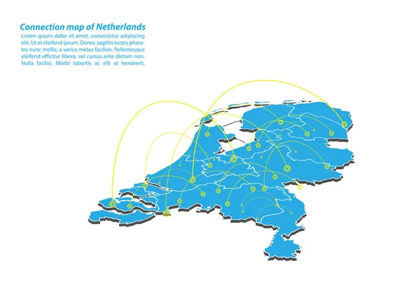 Modern Netherlands Diseño Redes Conexiones Mapas Best Internet Concept Netherlands — Vector de stock