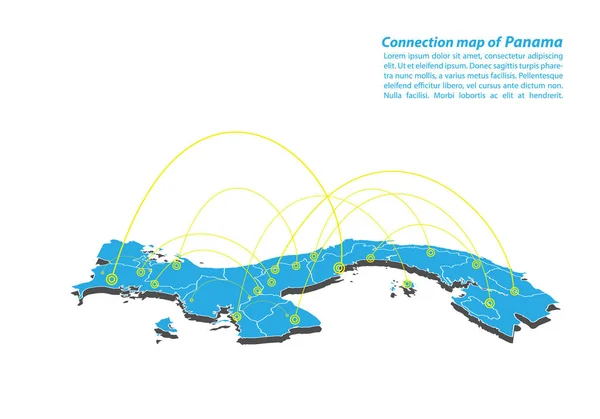 Moderno Panama Conexiones Mapas Diseño Redes Mejor Concepto Internet Panama — Vector de stock