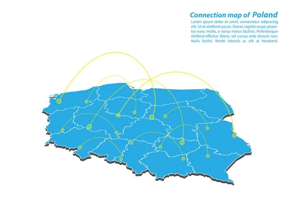 Сучасний Дизайн Мережі Язків Польщею Найкраща Інтернет Концепція Польського Картографічного — стоковий вектор