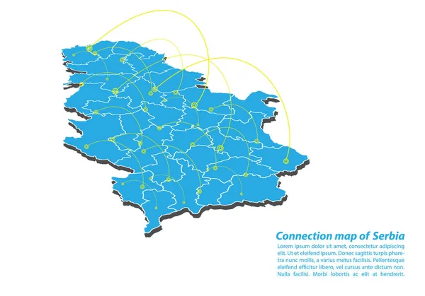 Сучасної Сербії Карту Підключення Мережі Дизайну Кращий Інтернет Концепція Сербії — стоковий вектор