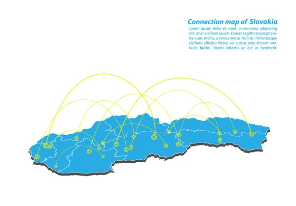 Moderní Slovenska Mapa Připojení Sítě Design Nejlepší Internetové Pojmu Podnikání — Stockový vektor